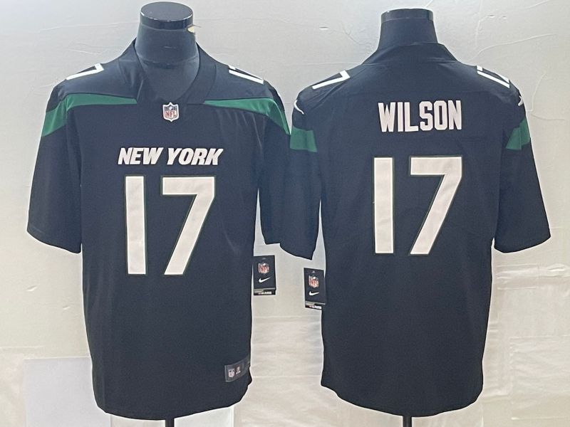 Men New York Jets #17 Wilson Black Nike Vapor Limited NFL Jersey->san francisco 49ers->NFL Jersey
